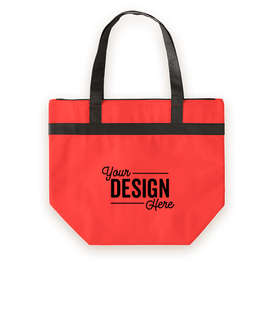 Basic Zippered Insulated Grocery Tote - Color: Red