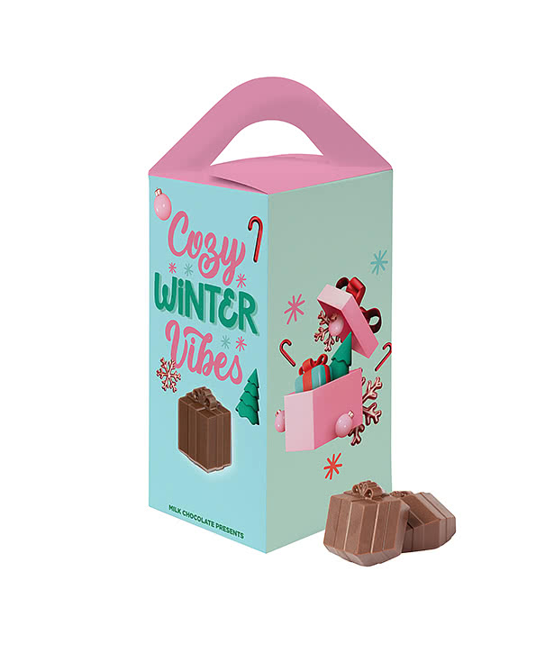 14 Present Shaped Milk Chocolates with Gift Box