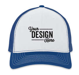 Richardson Snapback Trucker Hat - Color: White / Royal