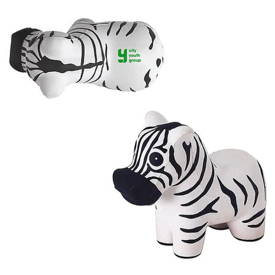 Playful Zebra Stress Reliever in WHITE