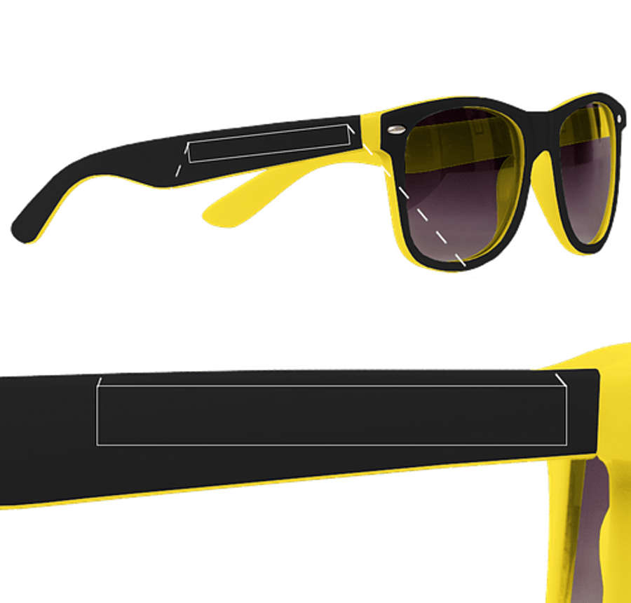 Two-Tone Malibu Sunglasses in Yellow / Black
