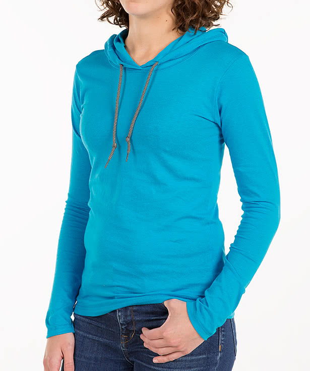 Anvil Women's Hooded Long Sleeve T-shirt