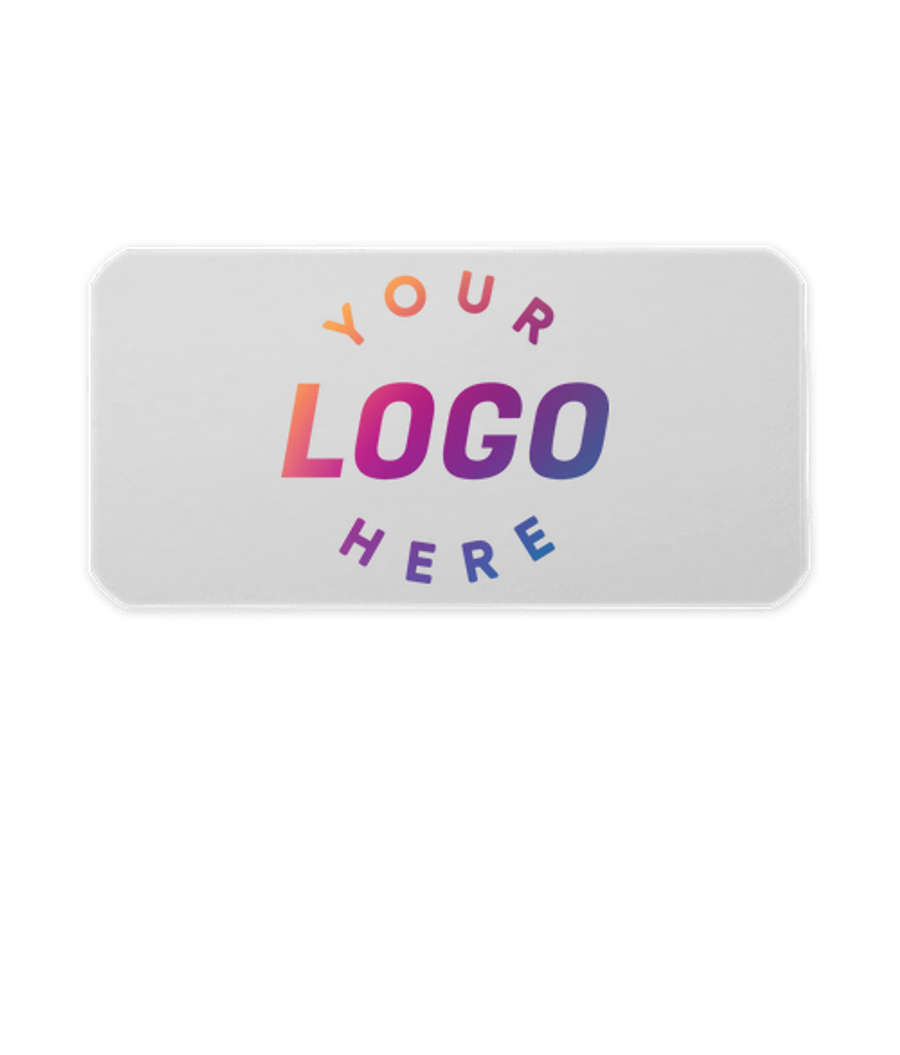 Full Color 4 in. x 2 in. Clear Round Corner Rectangle Sticker in Clear