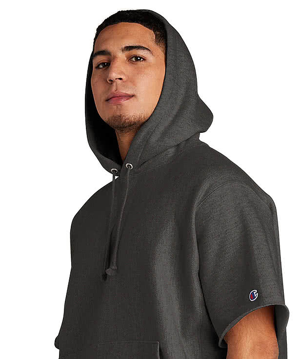 Champion reverse weave store short sleeve hoodie