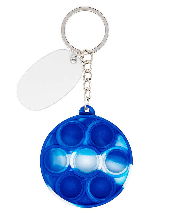 Push Pop Bubble Round Fidget Keychain