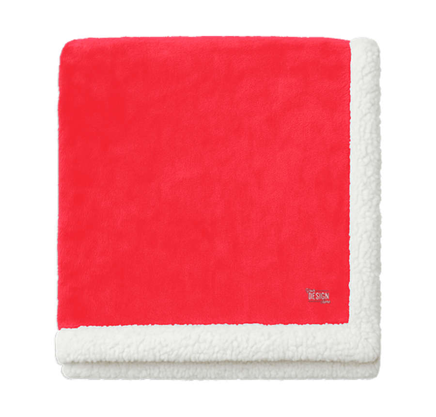 Oversize Sherpa Blanket in Red