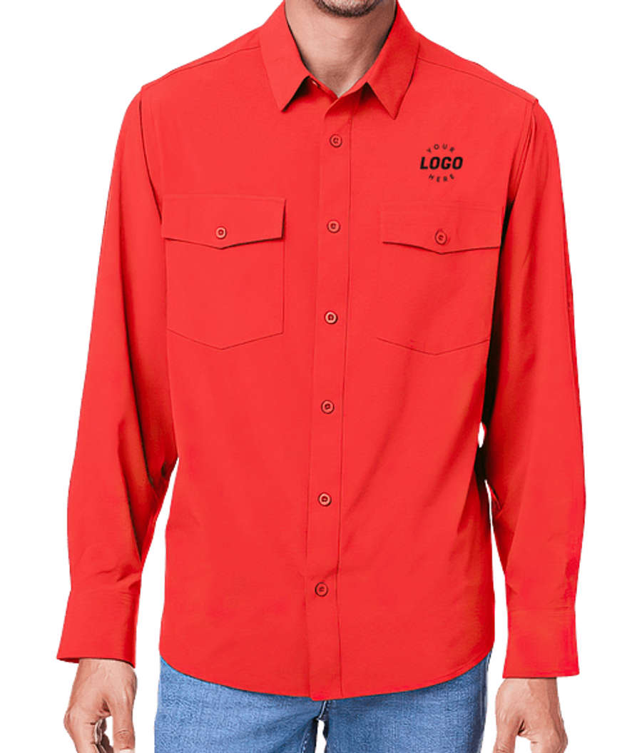 Core 365 Marina Ultra UVP Long Sleeve Shirt in Marina Red