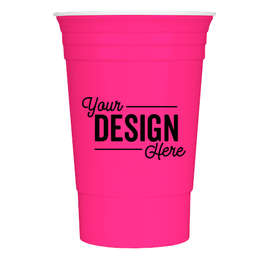 16 oz. Reusable Plastic Party Cup - Color: Neon Pink