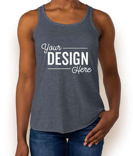Bella + Canvas Women's Flowy Racerback Tank - Color: Heather Navy