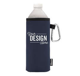 Foldable Large Bottle KOOZIE ® w/ carabiner - Color: Navy