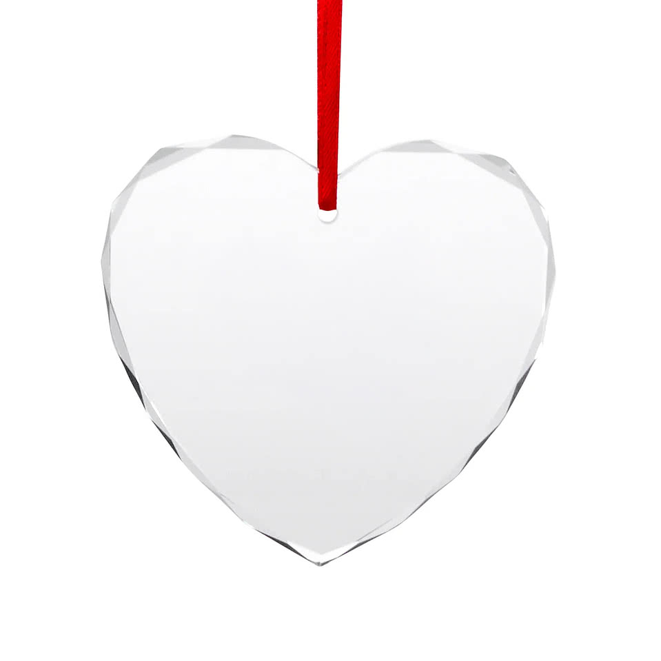 3" Mirrored Glass Heart Ornament
