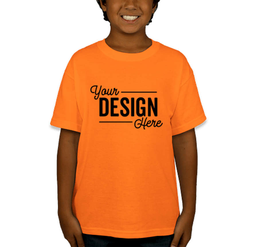 Gildan Youth DryBlend 50/50 T-shirt in Safety Orange