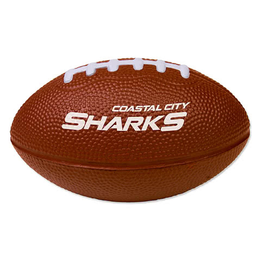 5" Football Shaped Stress Reliever in Reflex Blue