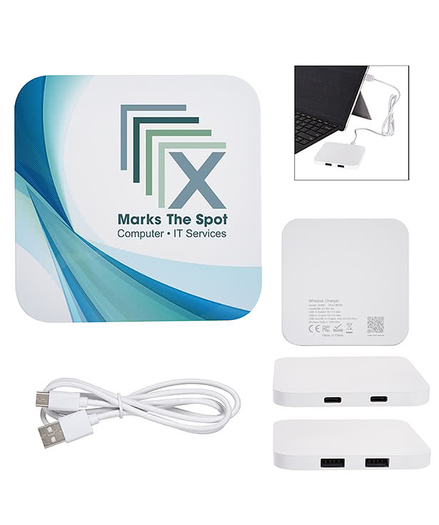 Power Up 2-Port USB Hub & Charging Pad 2.0