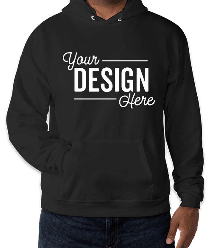 Hanes EcoSmart 50/50 Pullover Hoodie in Black