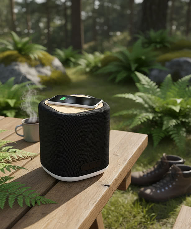 Recycled Light Up Speaker & Wireless Charger