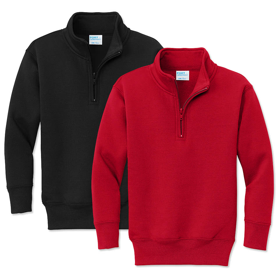 Port & Company Youth Core Quarter Zip Sweatshirt - Printed