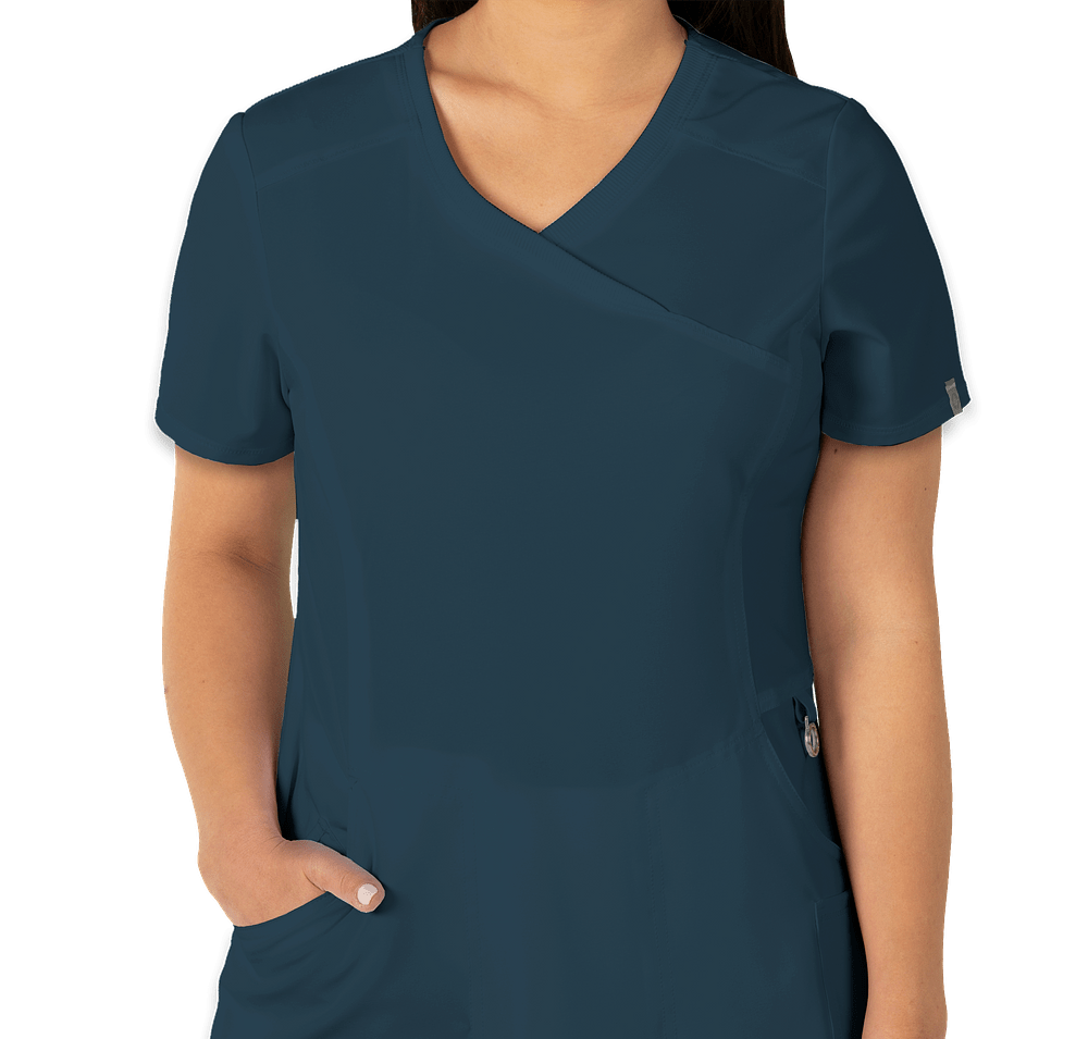 Cherokee Infinity Women's Mock Wrap Scrub Top - Embroidered-default
