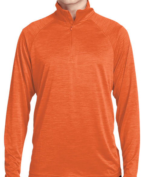 Charles River Space Dyed Quarter Zip Performance Shirt in Orange