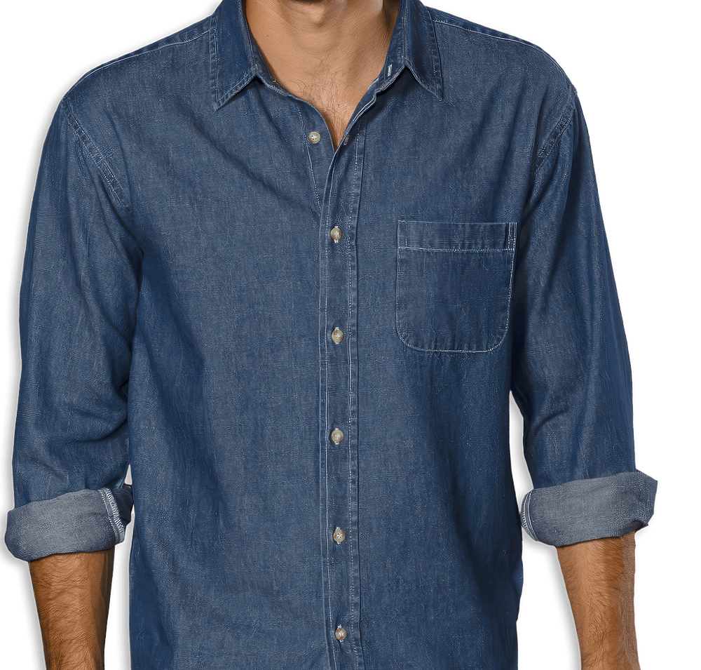 Blue Generation Untucked Long Sleeve Denim Shirt - Printed-default