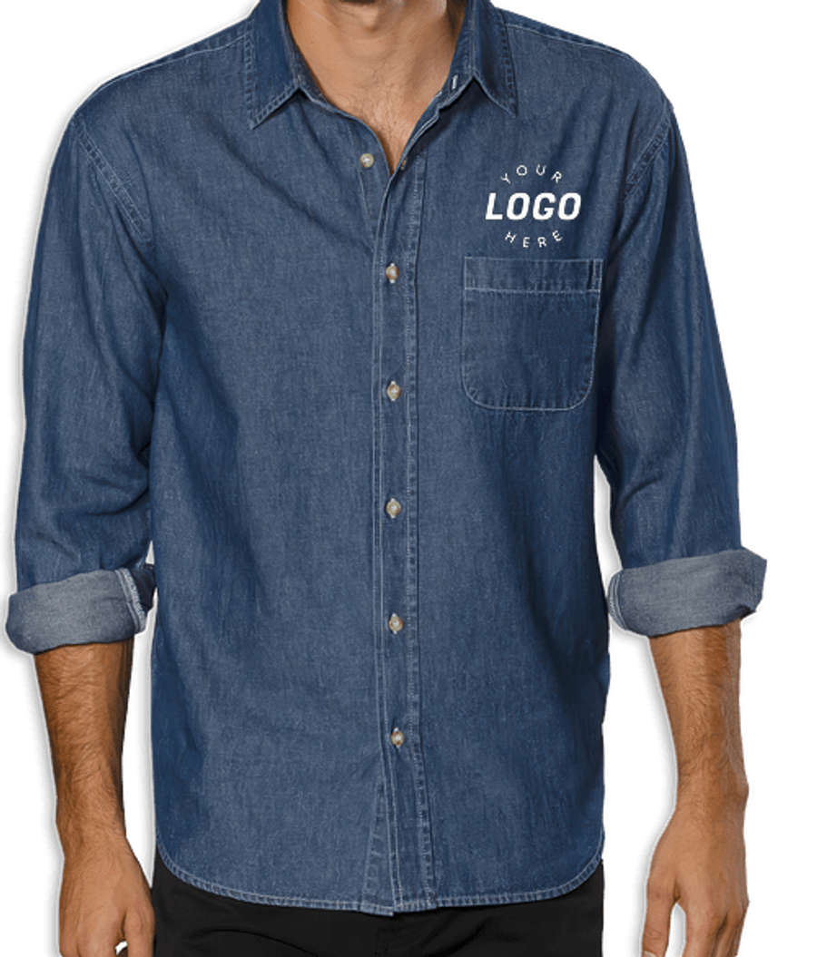 Blue Generation Untucked Long Sleeve Denim Shirt - Printed in Vintage Blue