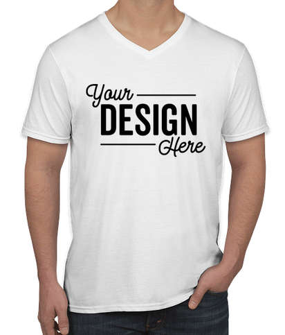 Gildan Softstyle Jersey V-Neck T-shirt - White