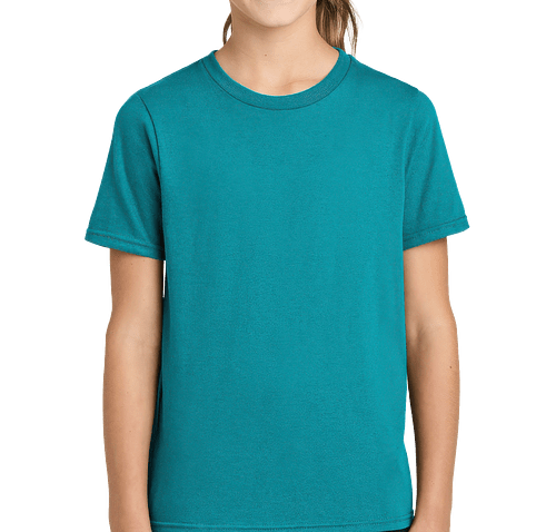 Port & Company Youth Easy Cotton T-shirt in Bright Aqua