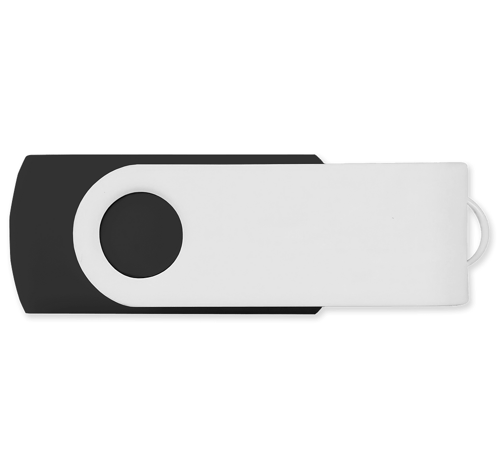 Full Color White Matte Swivel USB Flash Drive 4GB-default