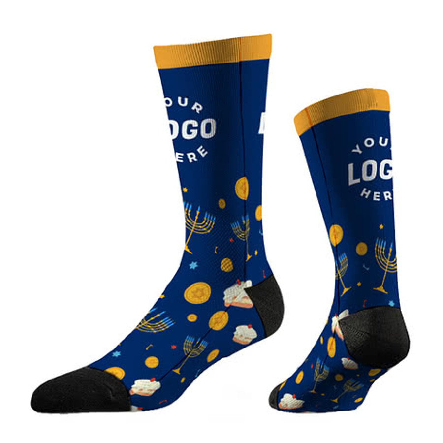 Hanukkah Crew Socks in Navy