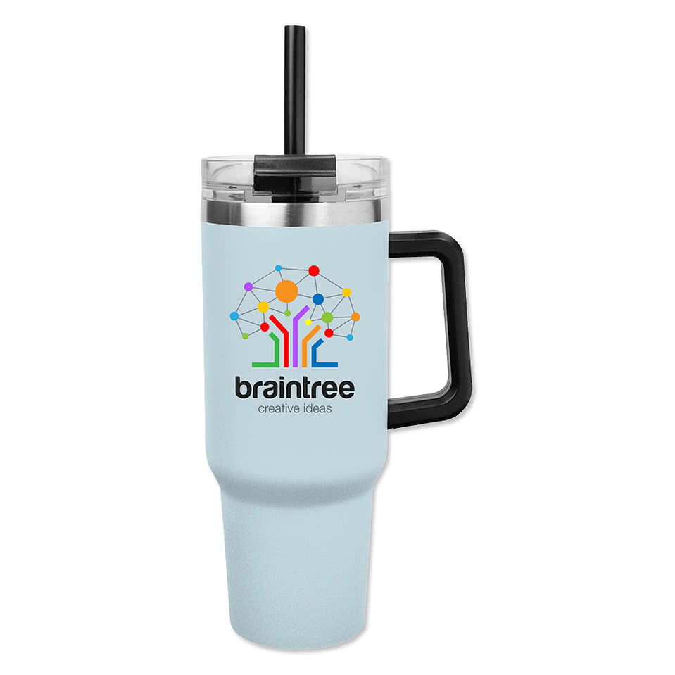 Full Color 40 oz. Intrepid Stainless Steel Tumbler with Straw
