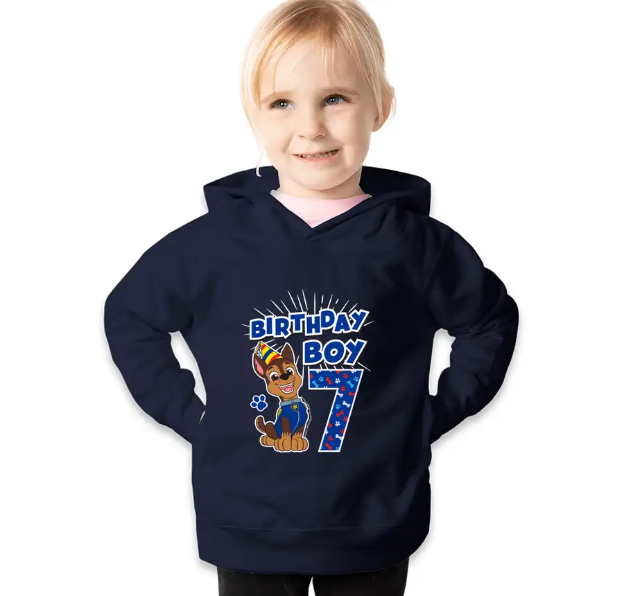 Paw Patrol - Birthday Boy Chase - 7th Birthday - Rabbit Skins Toddler Pullover Hoodie