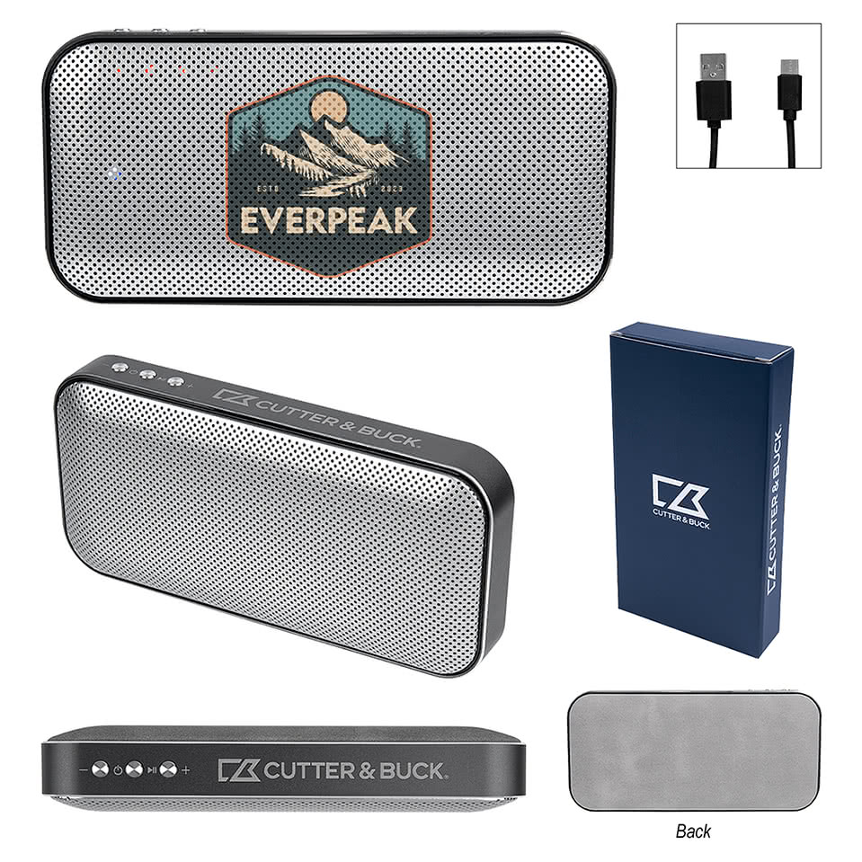 Cutter & Buck Aluminum Suede Speaker And Power Bank