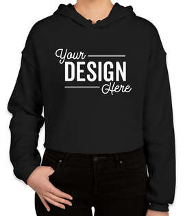 Bella + Canvas Women's Drop Shoulder Cropped Hoodie - Color: Black