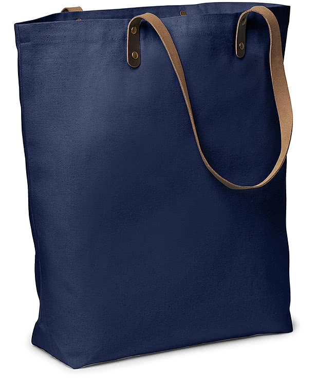 Urban Cotton Tote Bag with Leather Handles