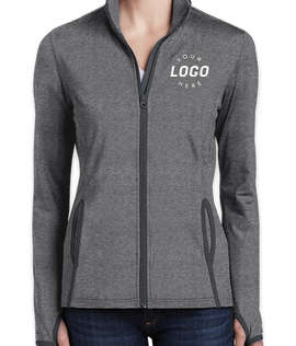 Sport-Tek Women's Sport-Wick Stretch Full Zip Jacket - Color: Charcoal Grey Heather / Charcoal Grey