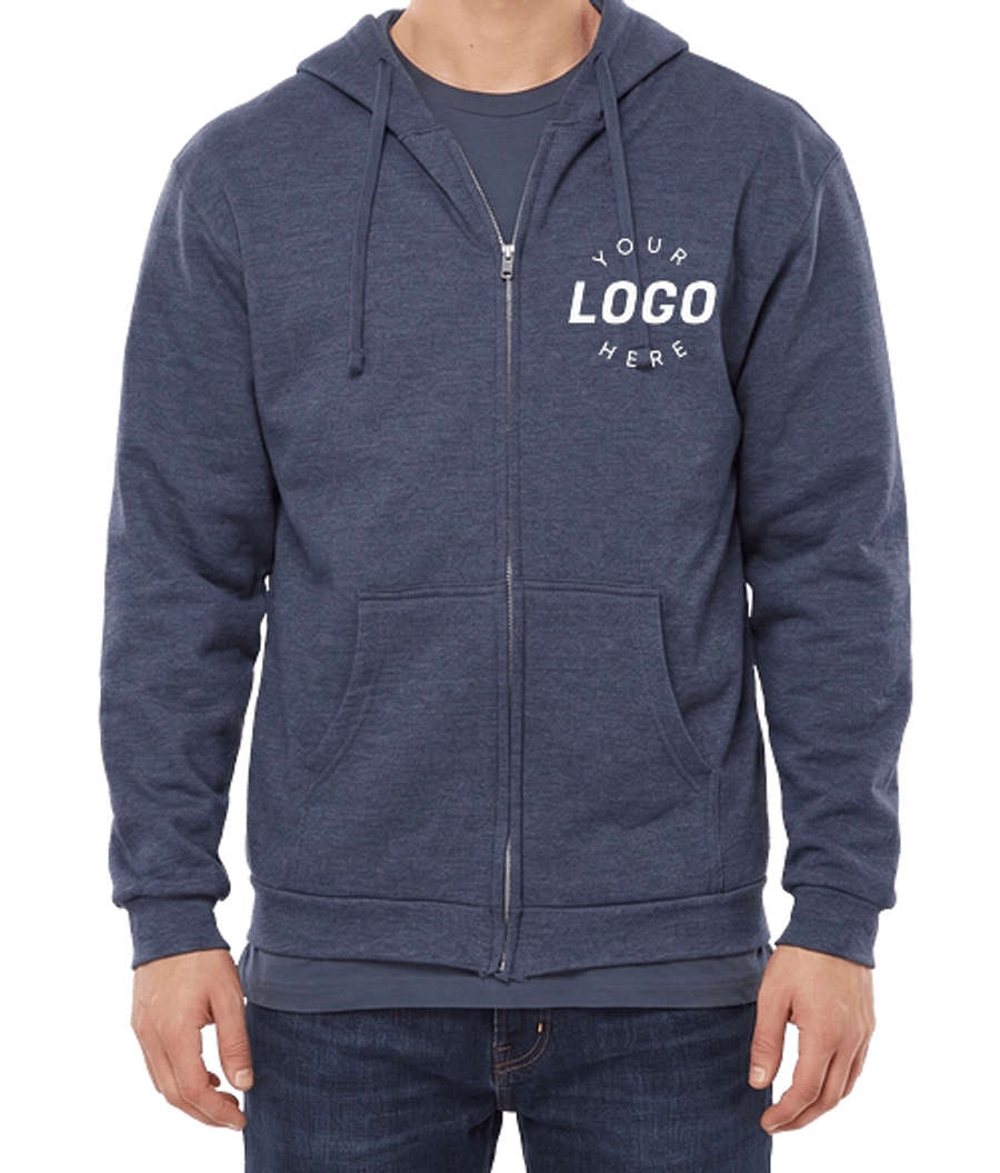 Tultex Midweight Zip Hoodie in Heather Denim