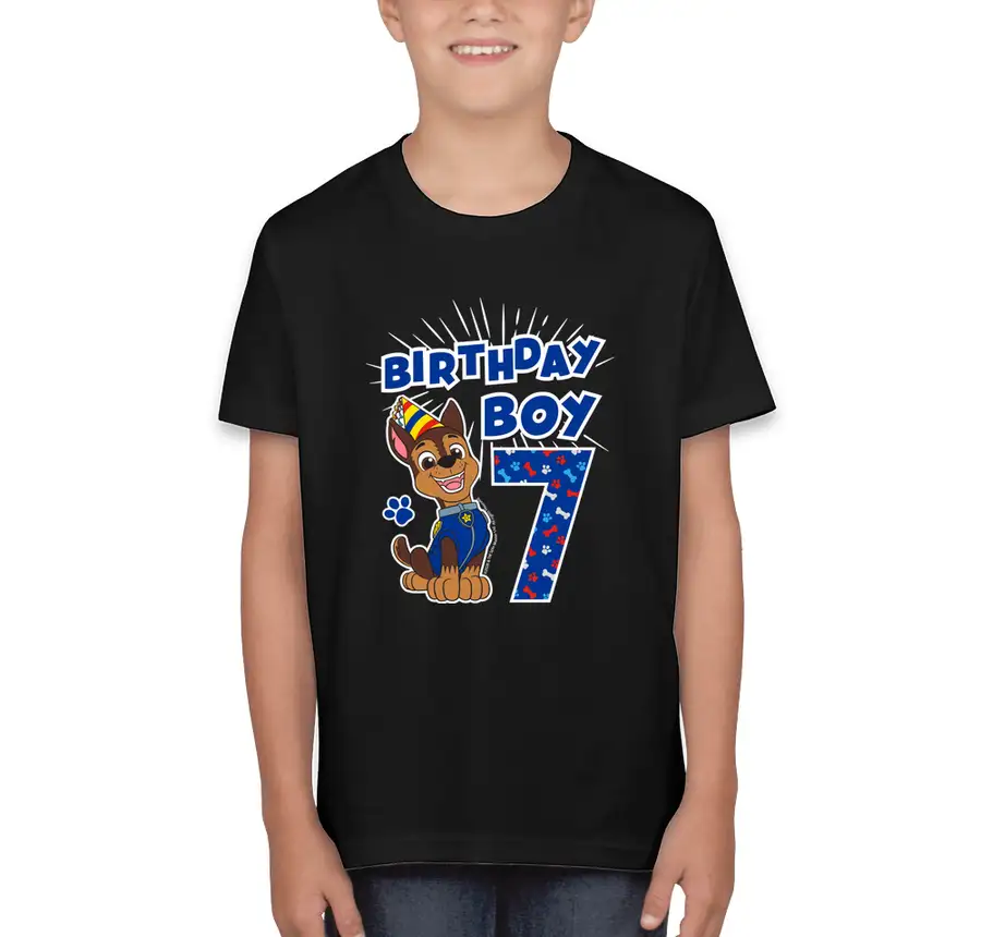 Paw Patrol - Birthday Boy Chase - 7th Birthday - Bella + Canvas Youth Jersey T-shirt