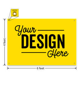 Full Color 6' x 4' Vinyl Banner - Color: Yellow