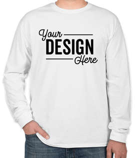 Canada - Gildan 100% Cotton Long Sleeve T-shirt - Color: White