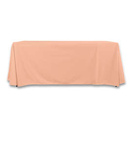Full Color 6' Economy Open-Back Throw Tablecloth - Color: Peach