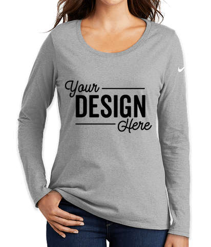 Nike Women's 100% Cotton Long Sleeve T-shirt - Dark Grey Heather