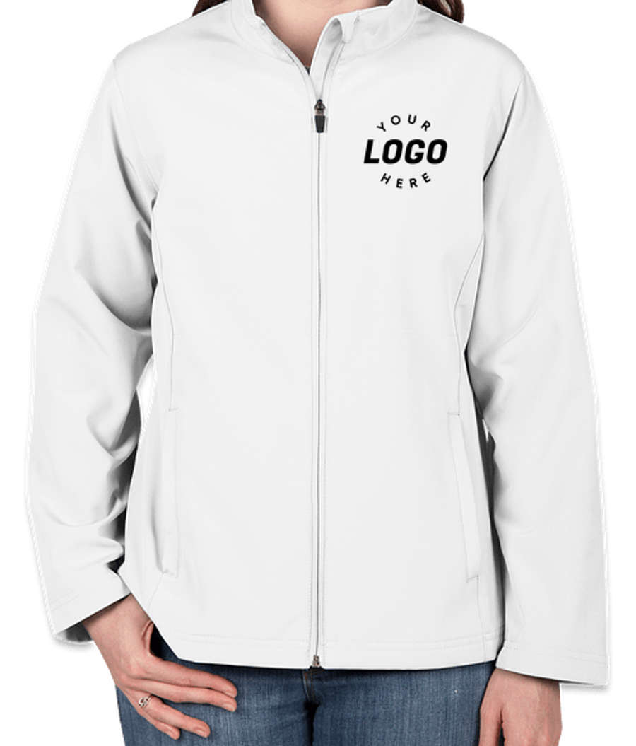 Team 365 Women's Soft Shell Jacket - Printed in White