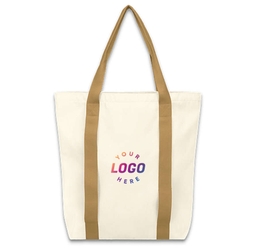 Sunset Boulevard Recycled Tote Bag in IVORY/BROWN