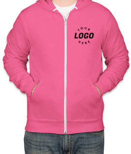 Bella + Canvas Ultra Soft Zip Hoodie - Color: Heather Charity Pink