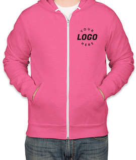 Embroidered Bella + Canvas Ultra Soft Zip Hoodie - Color: Heather Charity Pink