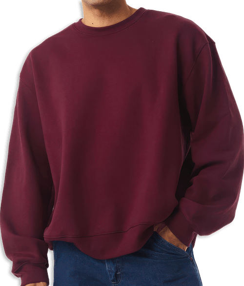 Bella + Canvas Heavyweight Crewneck Sweatshirt in Maroon