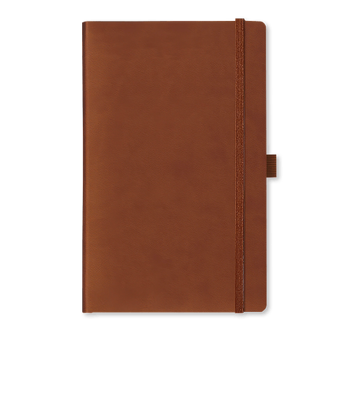Castelli Debossed Tucson Medio Lined Hard Cover Notebook in Brown