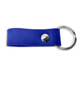 Debossed Leeman Foundry Leather Keychain - Color: Blue