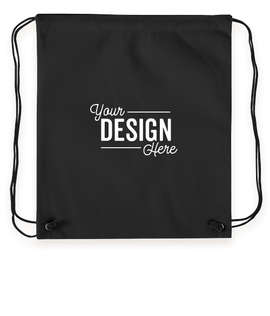 Promotional Non-Woven Drawstring Bag - Color: Black