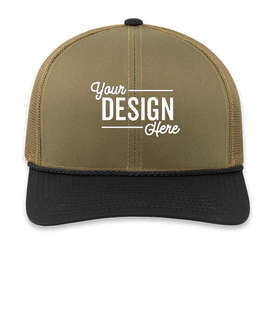 Pacific Headwear Braid Snapback Trucker Hat - Color: Moss Green / Black